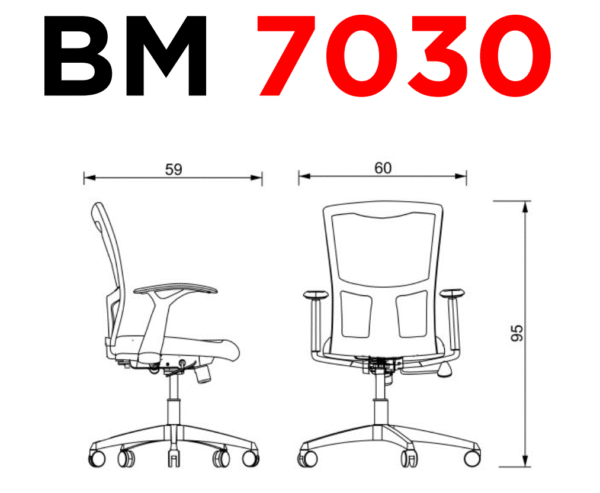 BM 7030 N - Medidas Silla ejecutiva 7030 N