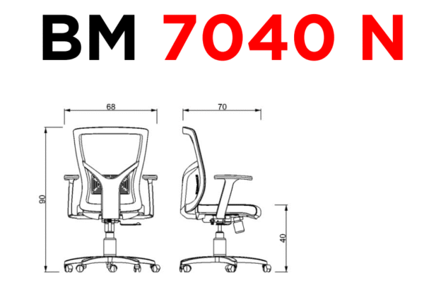 BM 7040 N - Medidas Silla ejecutiva 7040 N