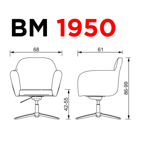 BM 1950 - Medidas Silla BM 1950