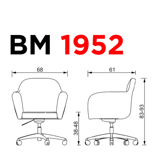 BM 1952 - OM Mobiliario - Medidas Silla BM 1952