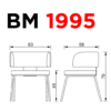 Sillón individual con respaldo tipo concha cuadrada - BM 1995