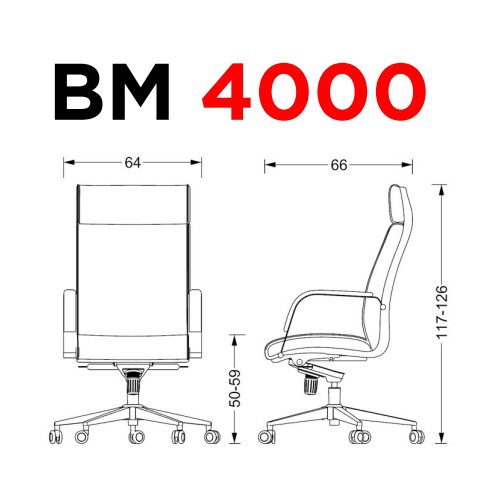 BM 4000 - OM Mobiliario - Medidas Sillón directivo - BM 4000