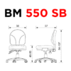 Silla secretarial de uso pesado. Sin brazos - BM 550 SB