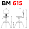 Banco alto de poliuretano inyectado - BM 615