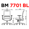 Silla ejecutiva ergonómica. Sin cabecera - BM 7701 BL
