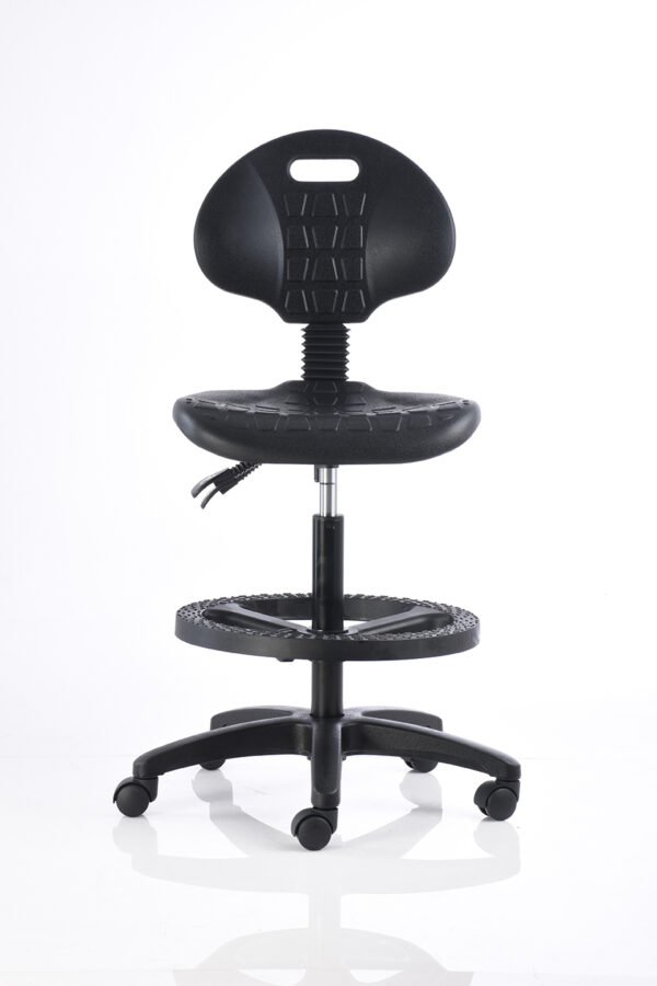 BM 805 PL - Aro Nylon - OM Mobiliario 4 Banco alto de trabajo - Reclinable - 605 PL