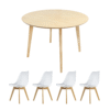 Comedor Madeira Circular + 4 Sillas Frankfurt - Varios colores