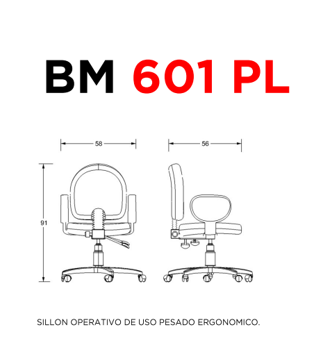 Silla secretarial - BM 601 PL